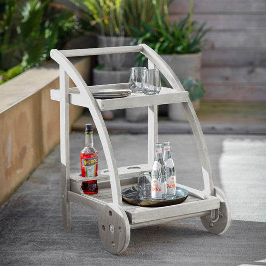 Acacia Wooden Drinks Trolley - The Farthing