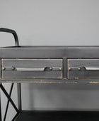Aged Black Industrial Shelf Unit with Drawers 77