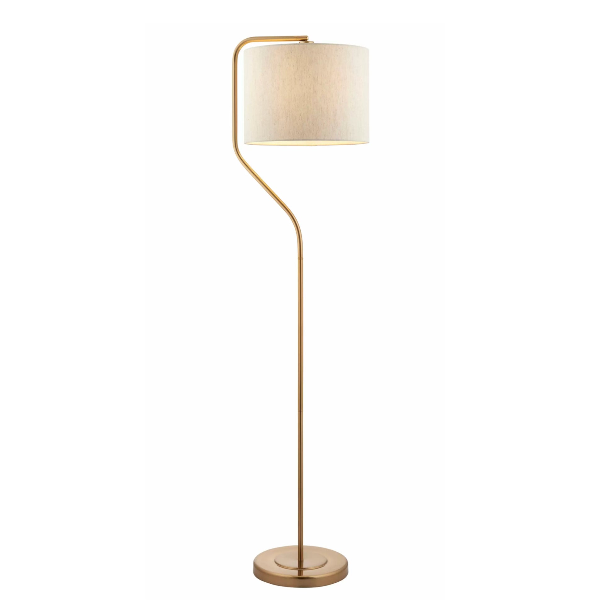 Aged Brass & Tillable Linen Shade Floor Lamp 4