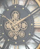 Aged Gold Round Cogs Wall Clock