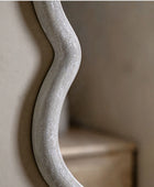 Aged White Wavy Edge Wall Mirror