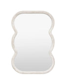 Aged White Wavy Edge Wall Mirror 4