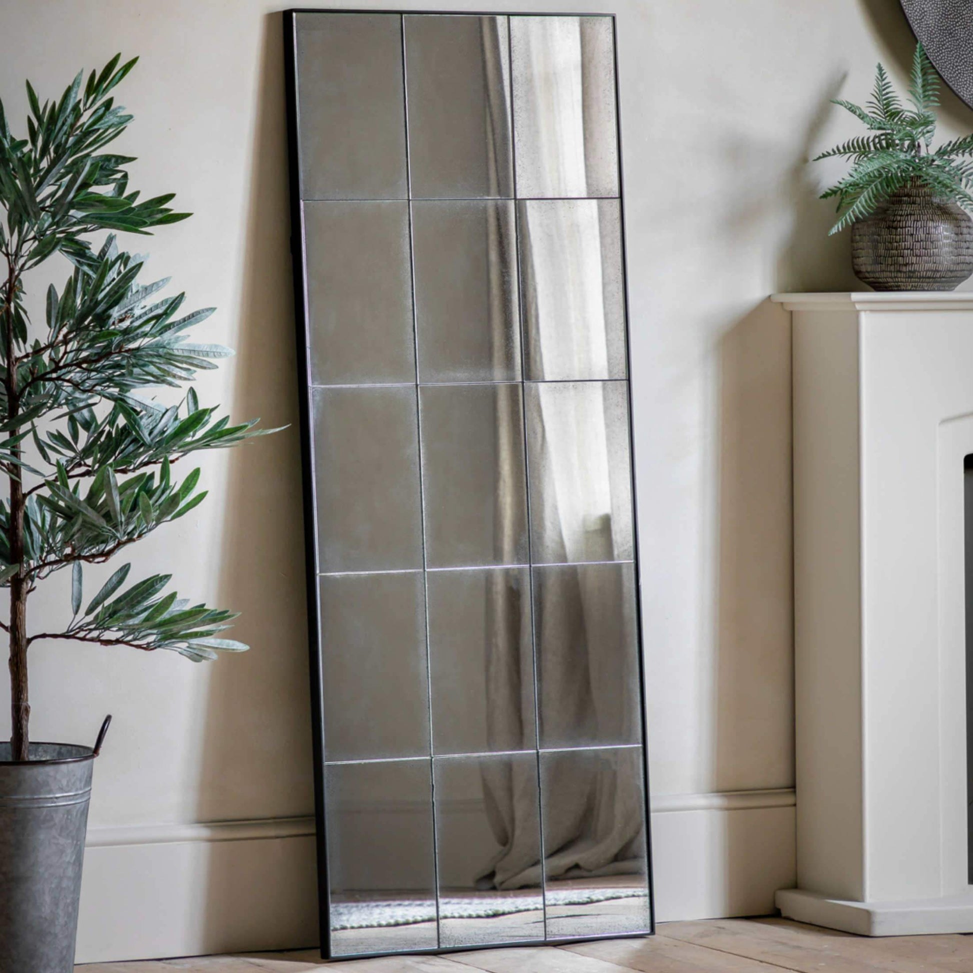 Aged Glass Tall Panel Mirror - The Farthing