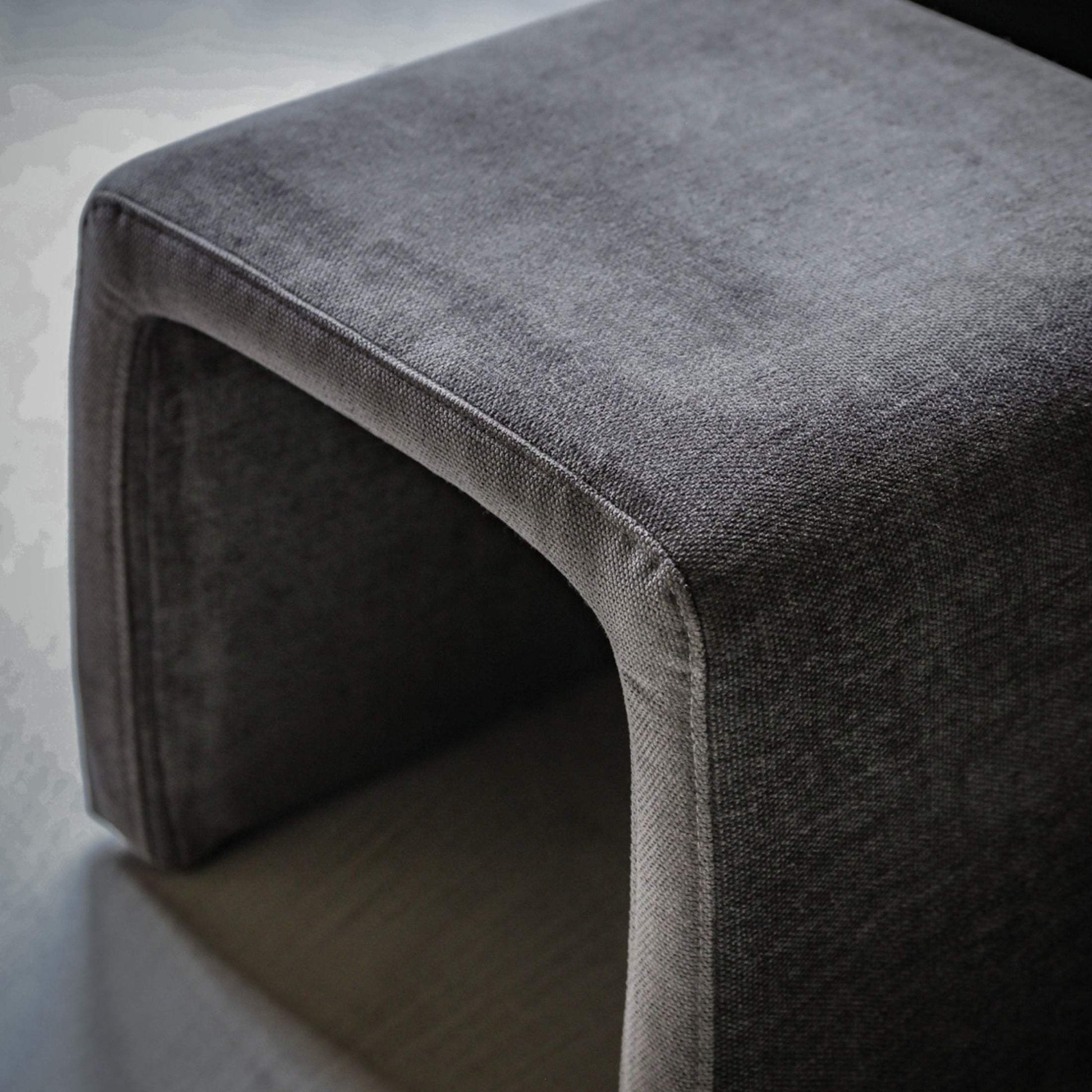 Anthracite Fabric Curved Armchair - The Farthing