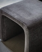 Anthracite Fabric Curved Armchair - The Farthing