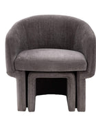 Anthracite Fabric Curved Armchair - The Farthing