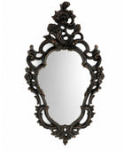 Antique Black Ornate Portrait Mirror