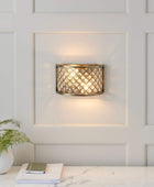 Antique Brass Crystal Beads Wall Light - The Farthing