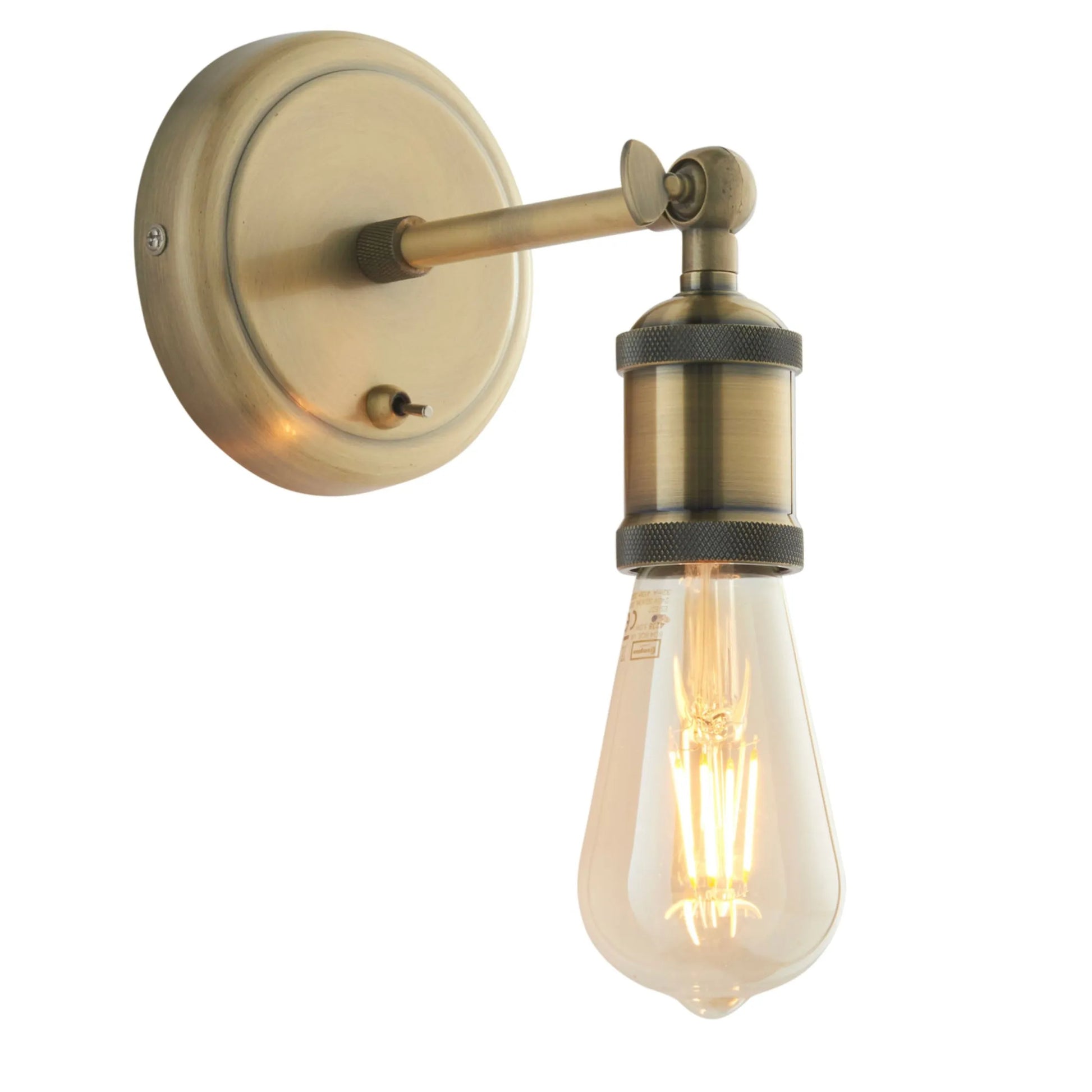 Antique Brass Industrial Style Wall Light