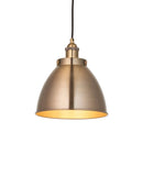 Antique Brass Spun Industrial Metal Pendant Light - The Farthing