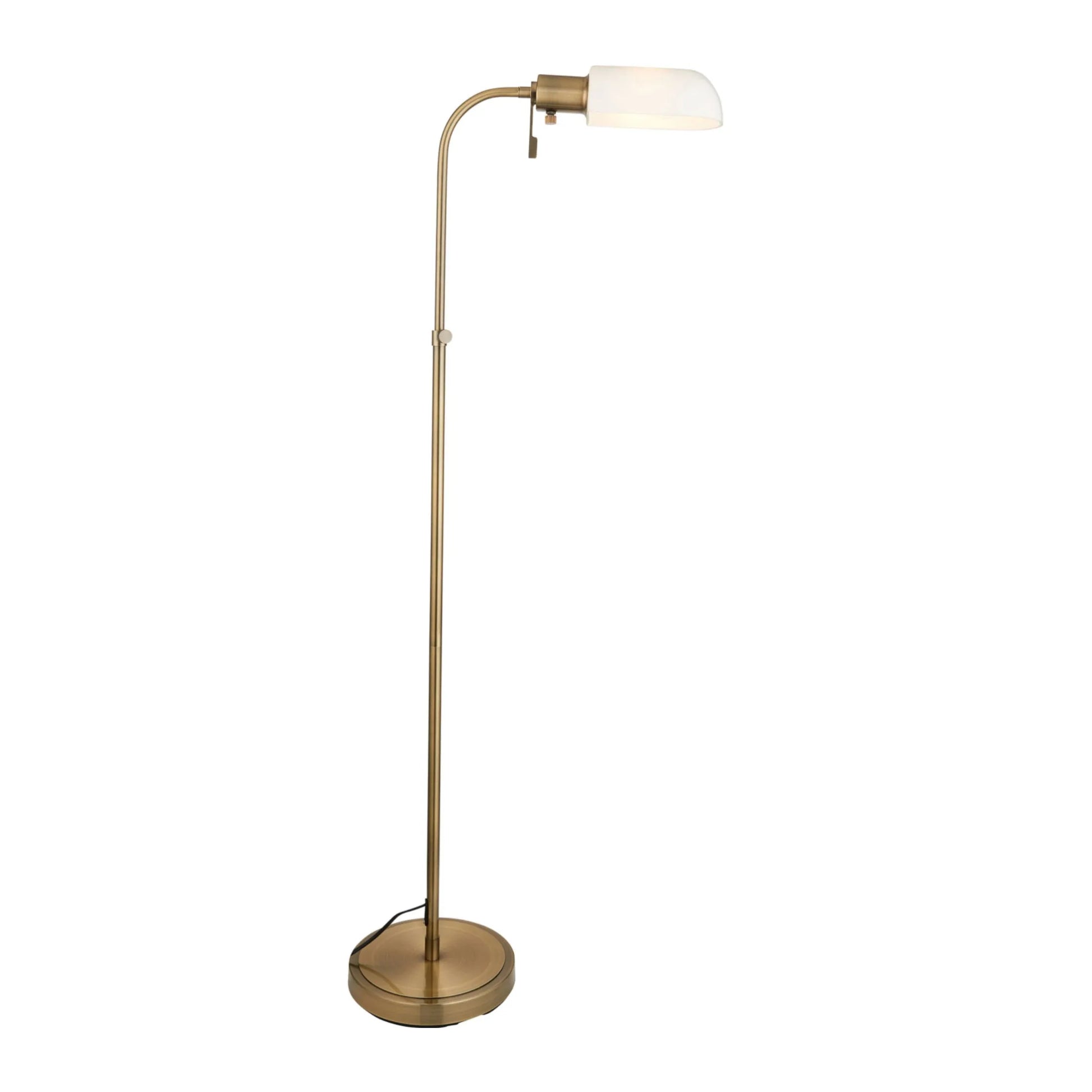 Antique Brass & Opal Glass Floor Lamp | The Farthing 5