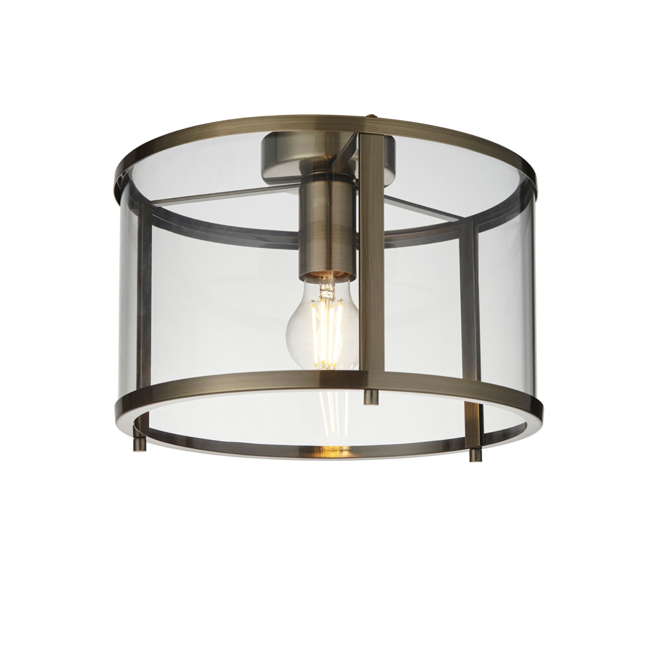 Antique Brass and Glass Ceiling Light 3