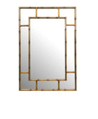 Antique Gold Bamboo Effect Rectangular Wall Mirror