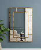 Antique Gold Bamboo Effect Rectangular Wall Mirror
