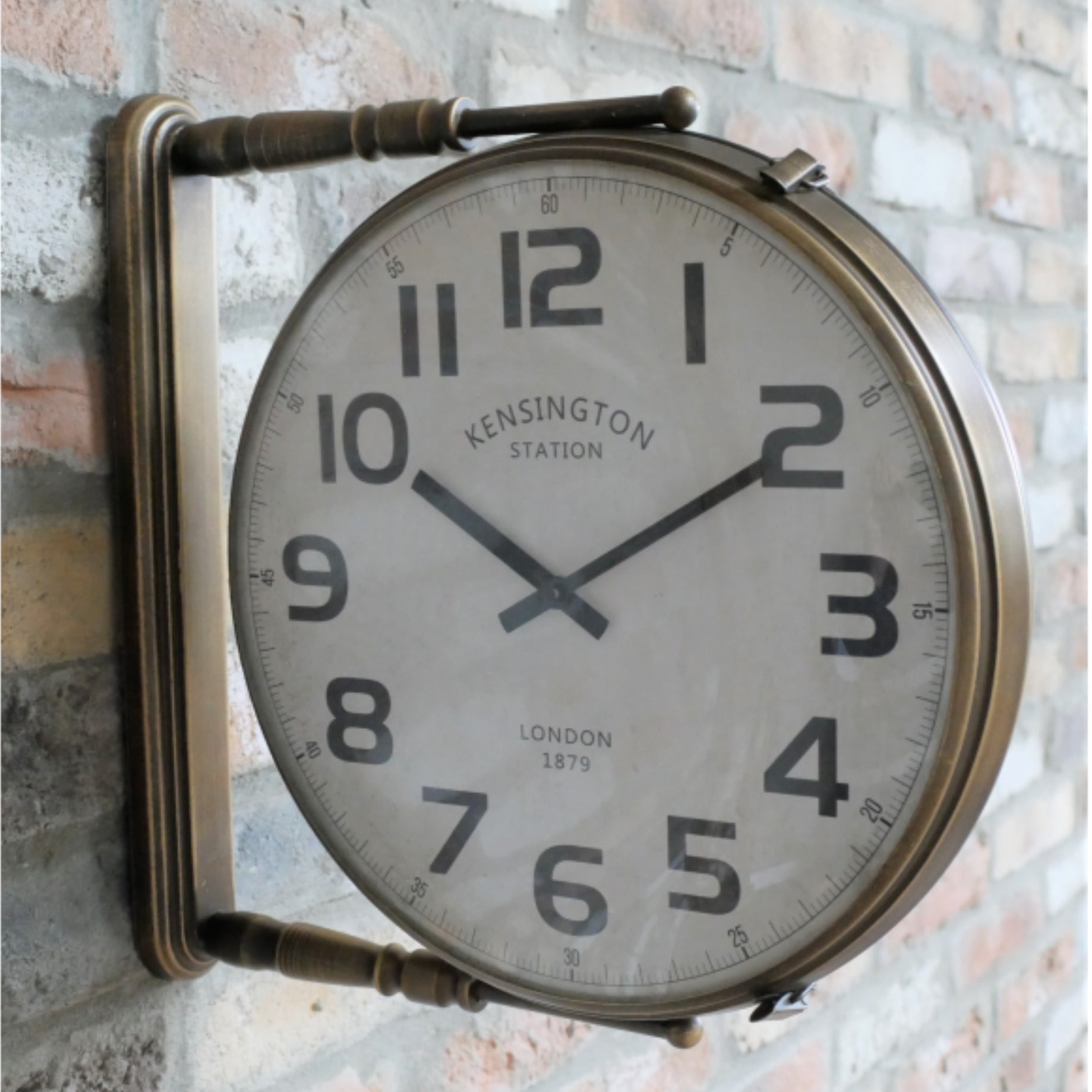 Vintage-style clock on a brick wall