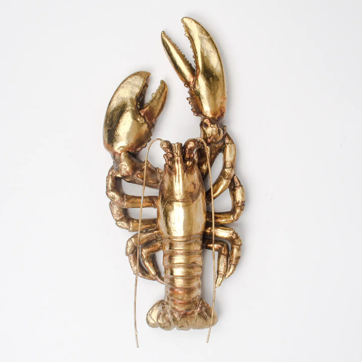 Antique Gold Lobster Ornament – Coastal Resin Sculpture 1
