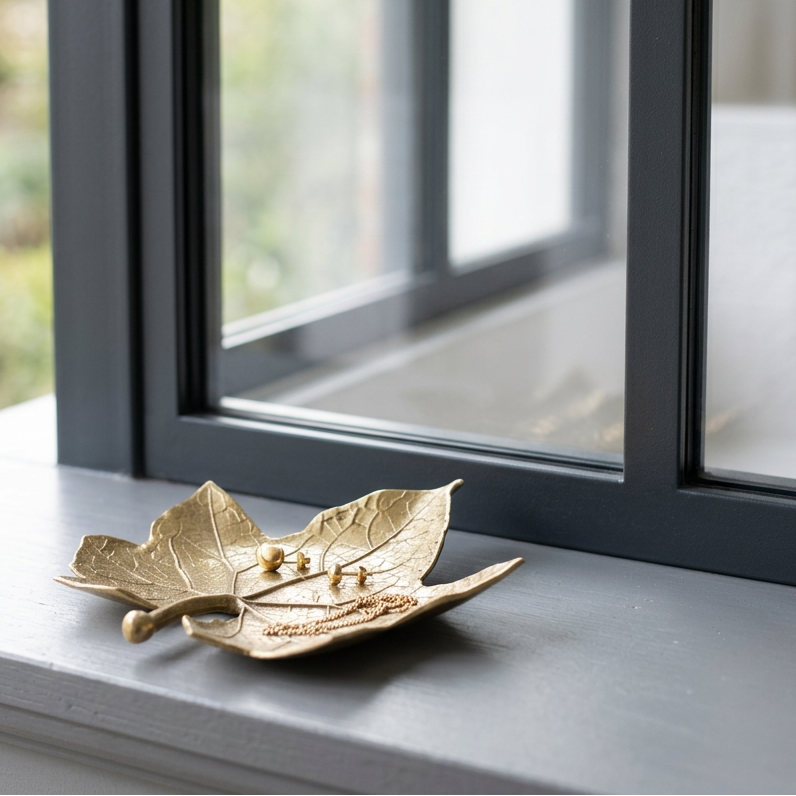 Antique Gold Maple Leaf Jewellery Dish 6