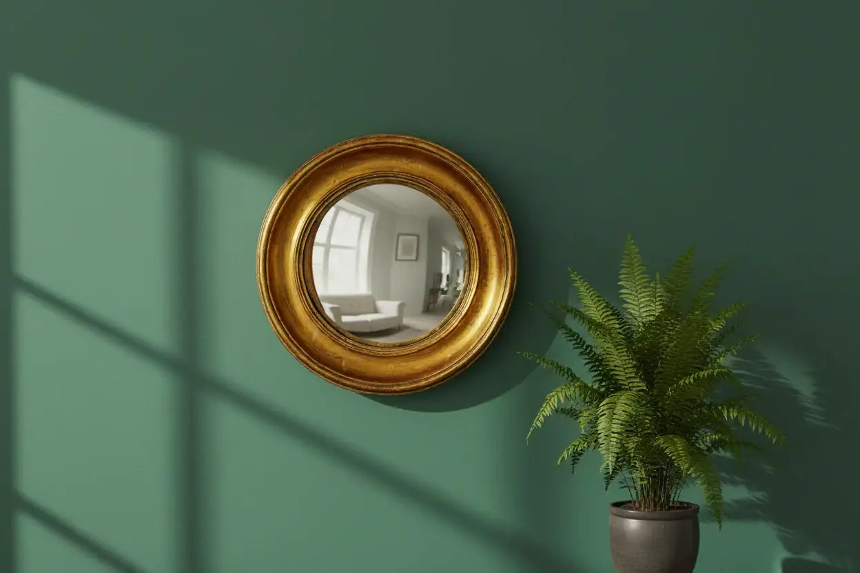 Antique Gold Medium Round Wall Mirror