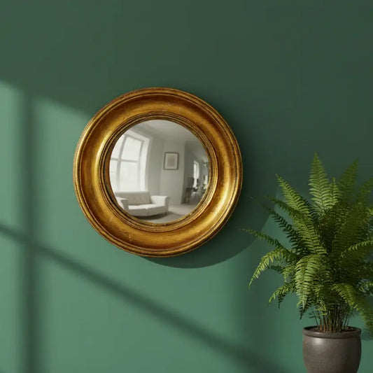 Antique Gold Medium Round Wall Mirror