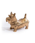Antique Gold Metal Terrier Trinket Box 2