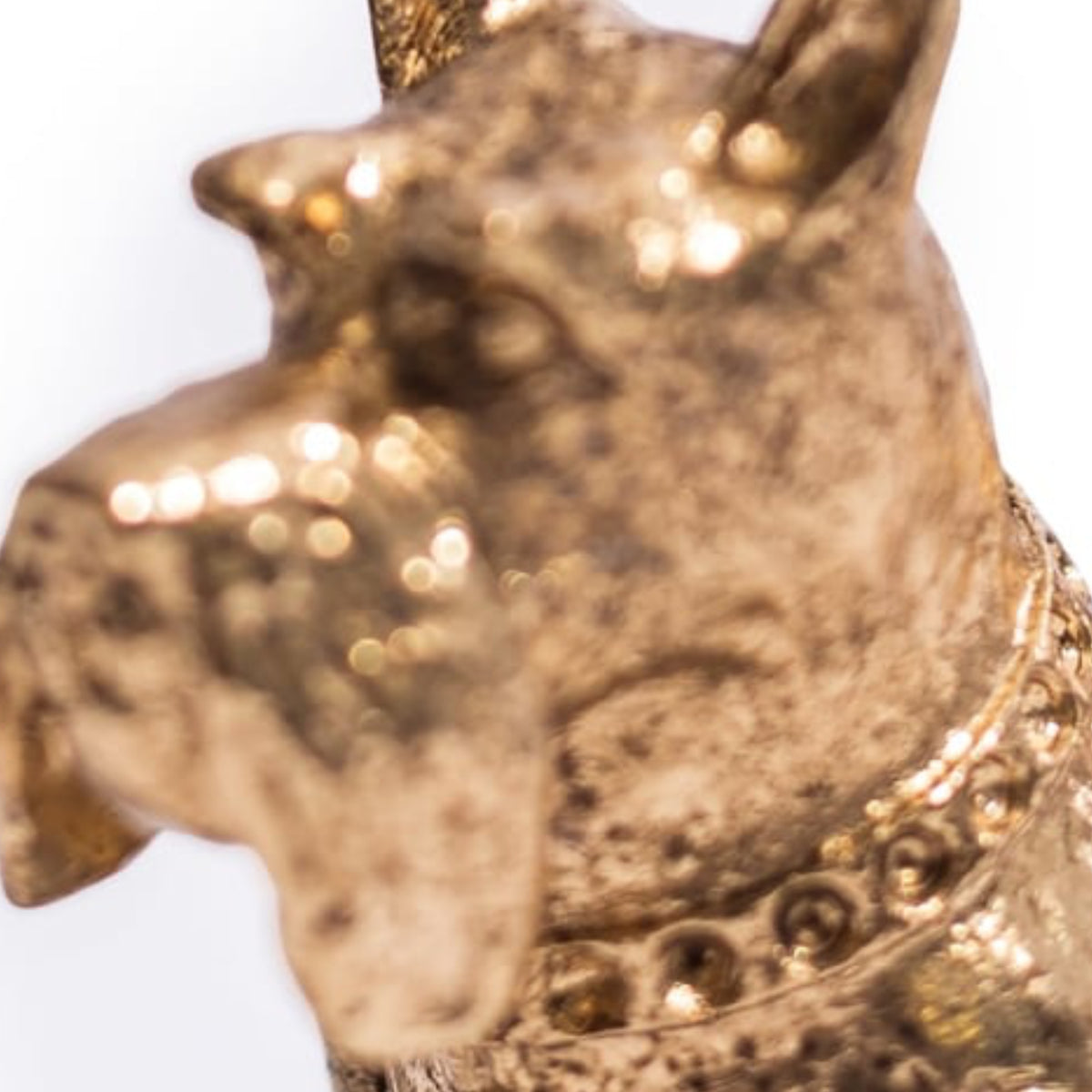 Antique Gold Metal Terrier Trinket Box 5