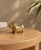 Antique Gold Metal Terrier Trinket Box