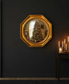 Antique Gold Octagonal Convex Wall Mirror