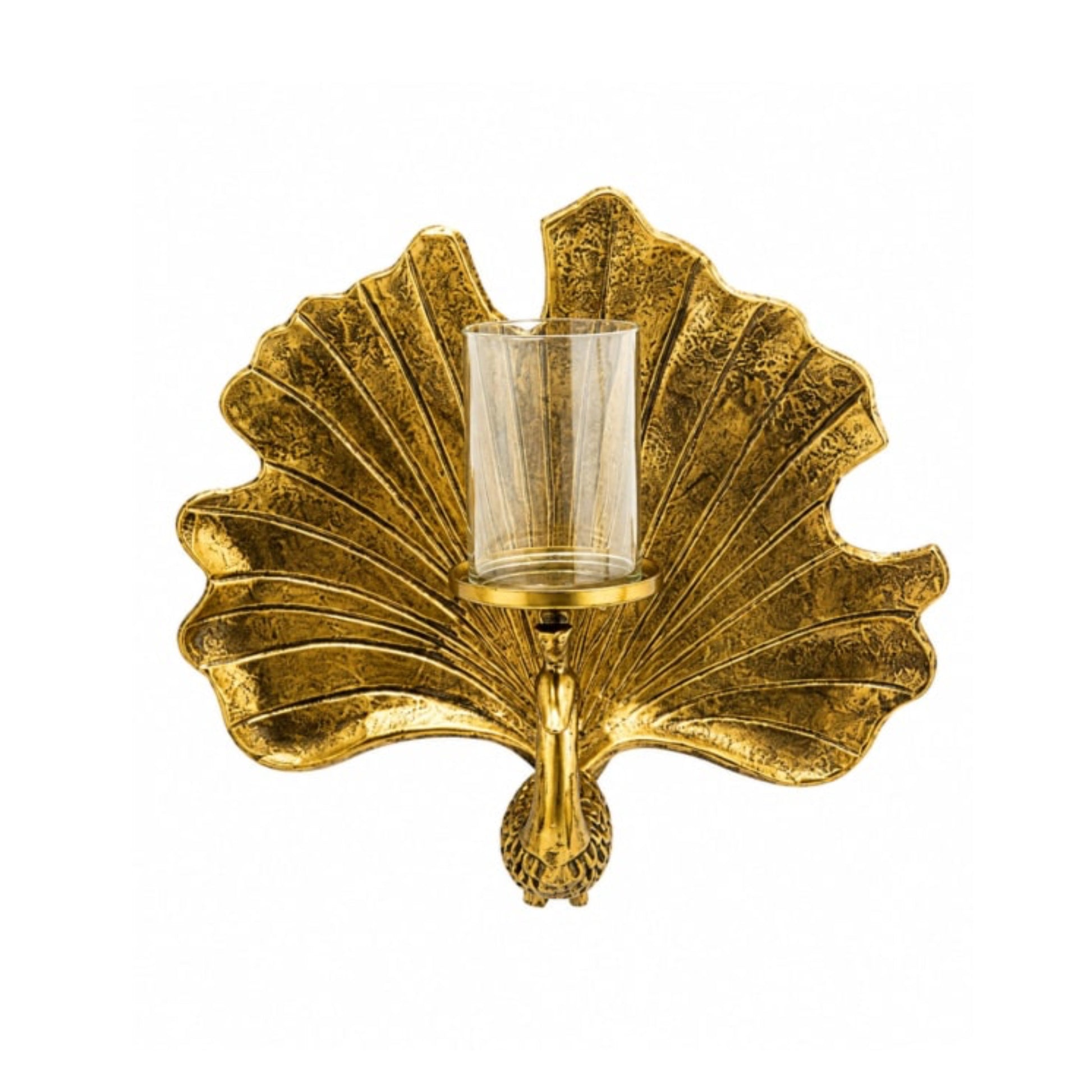 Antique Gold Peacock Wall Sconce Candle Holder 3