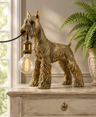 Antique Gold Schnauzer Dog Table Lamp 2