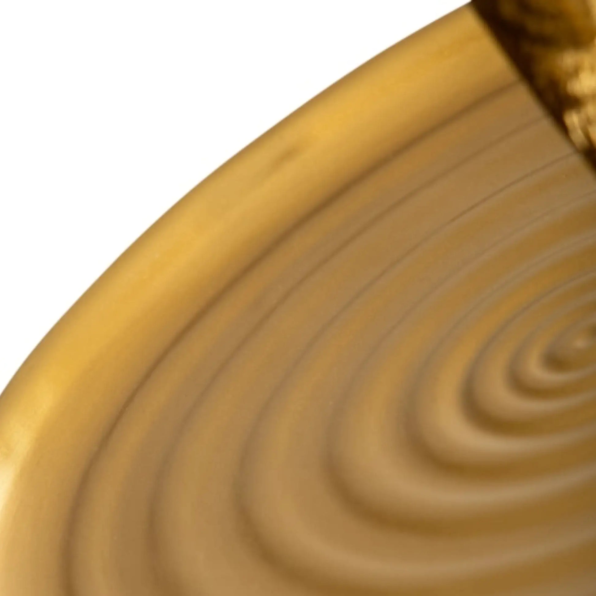 Close-up of a wooden surface with concentric circular patterns