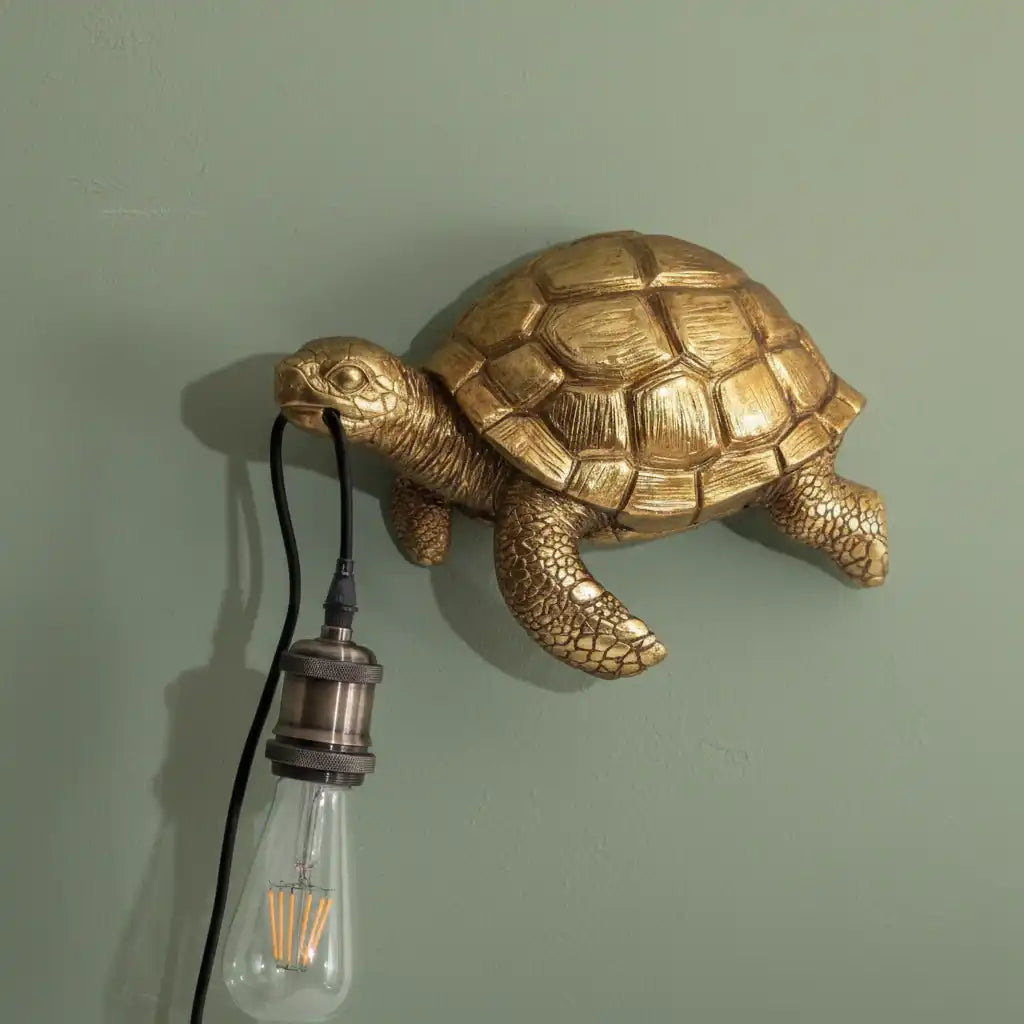 Antique Gold Turtle Wall Light