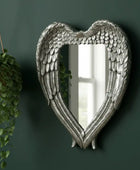AntiqueSilverAngelWingsMirror
