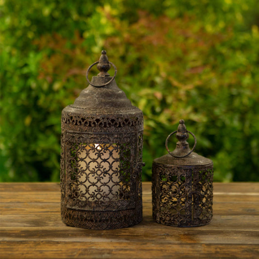 Antique Style Metal Lantern Set - The Farthing