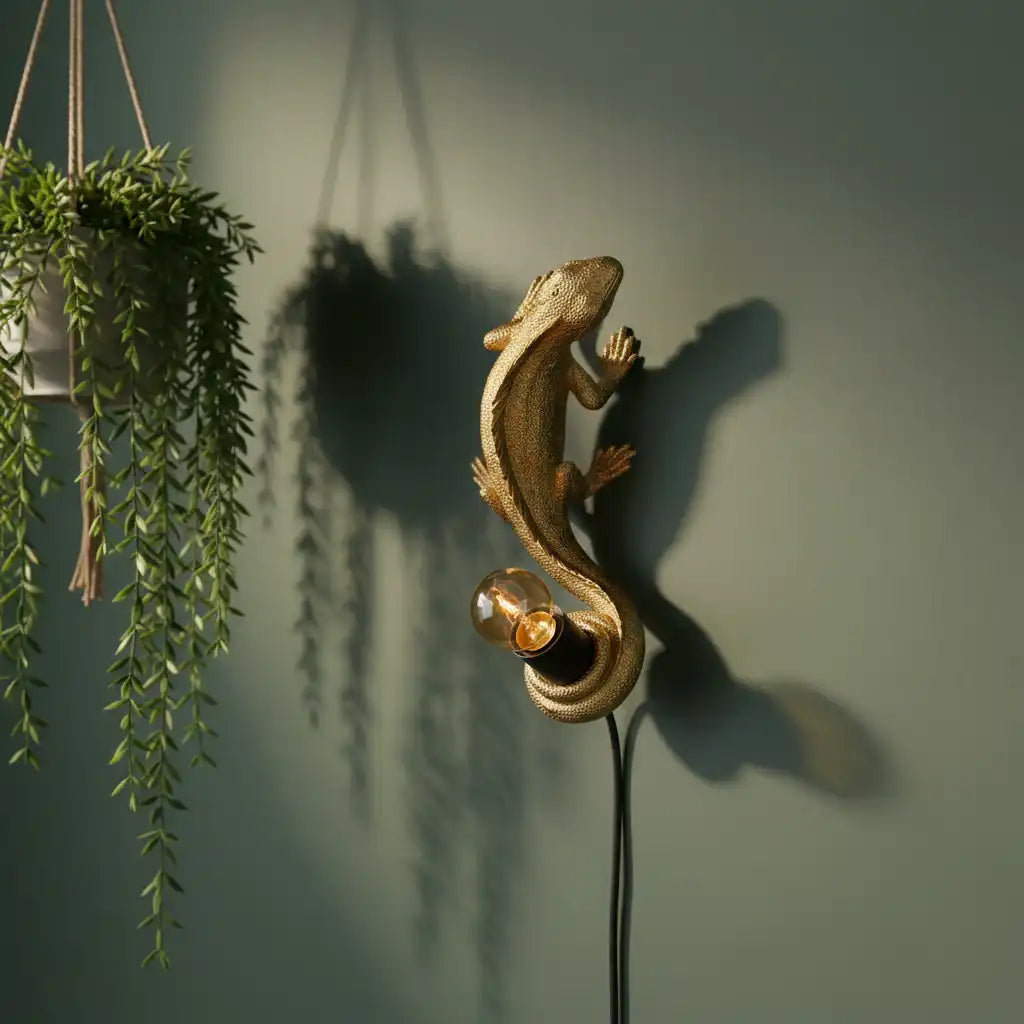 Antique Gold Lizard Table / Wall Light 55