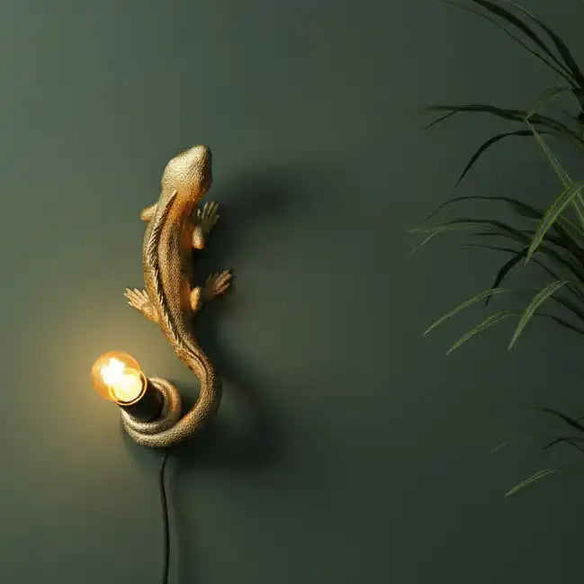 Antique Gold Lizard Table / Wall Light