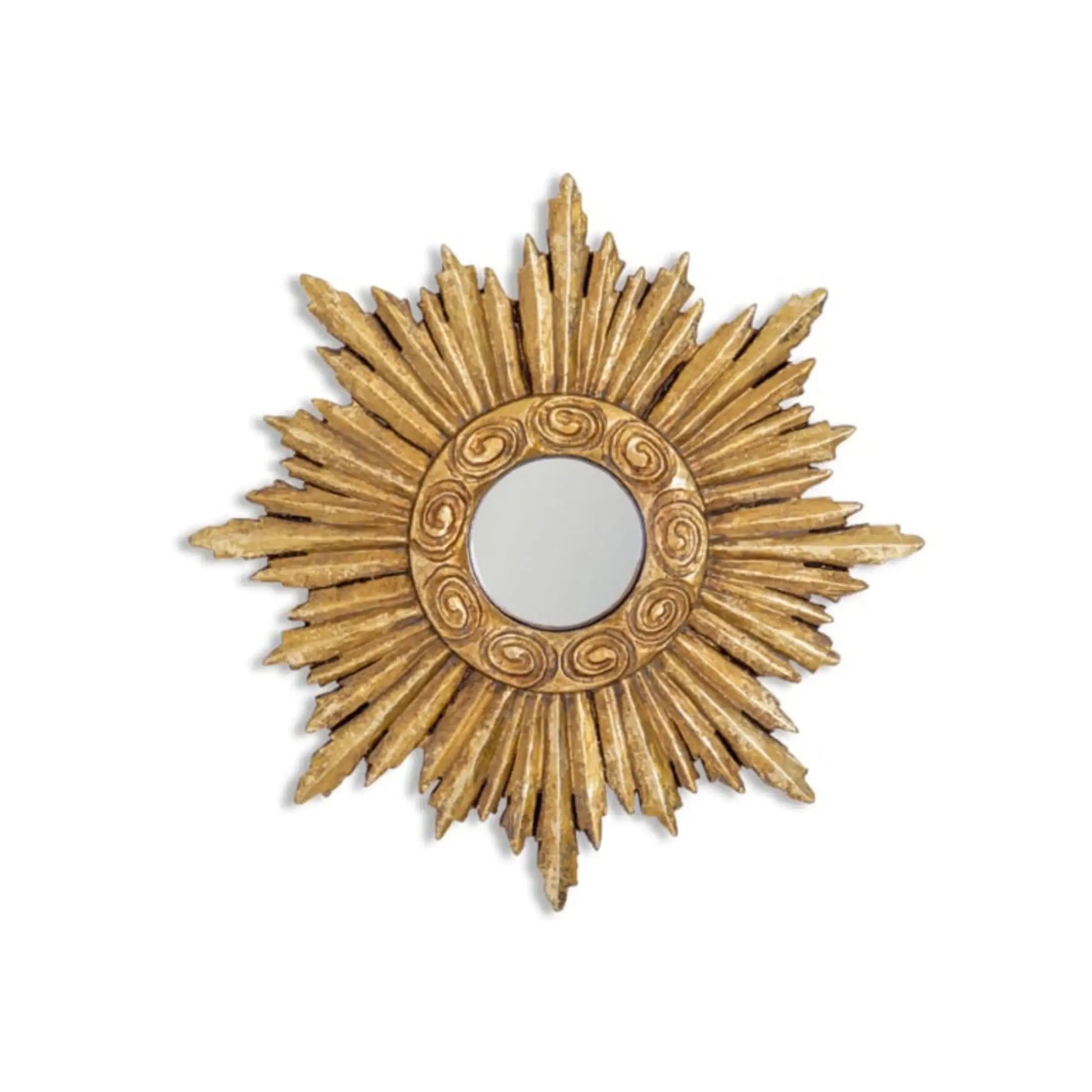 Antique Gold Ornate Star Convex Mirror