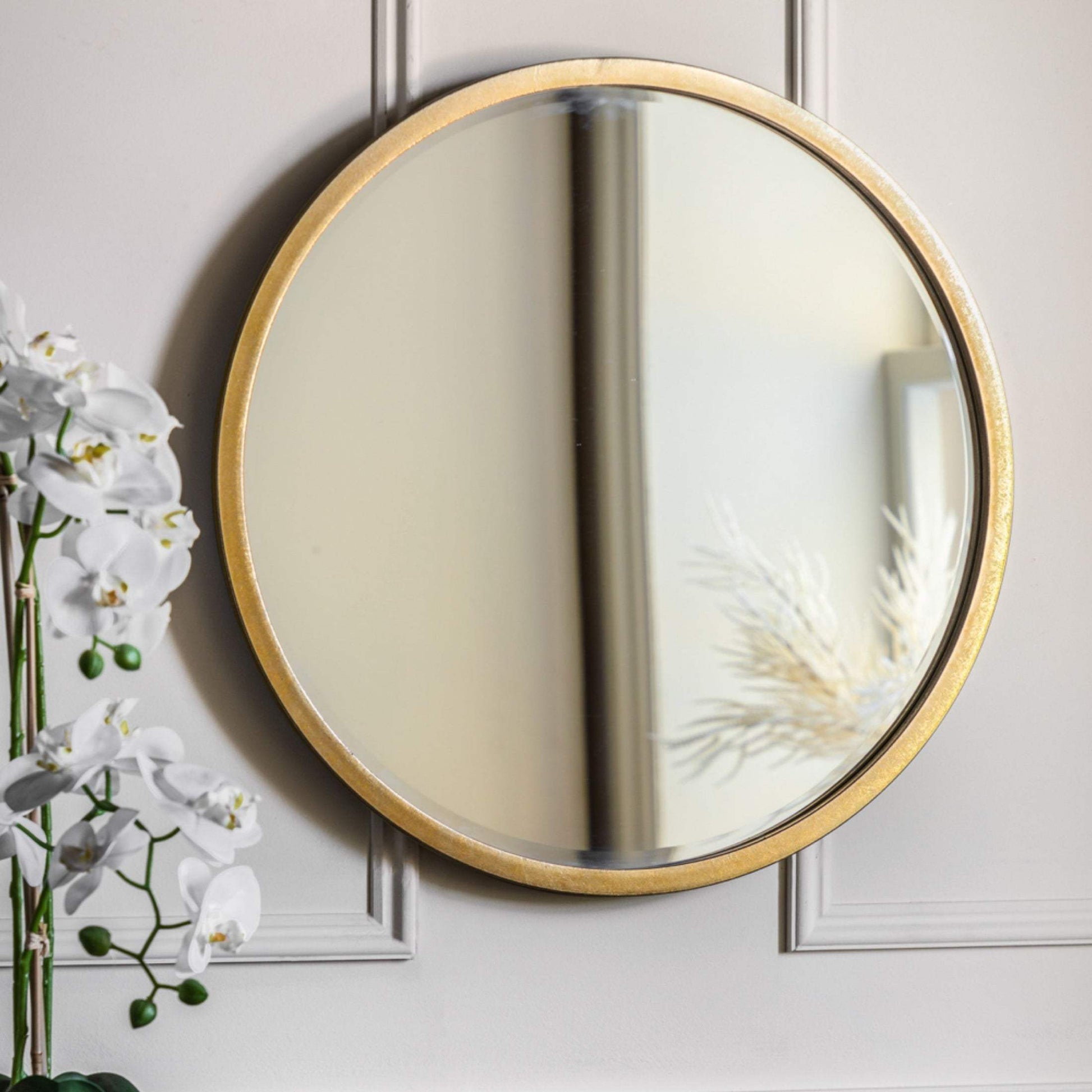 Antique Gold Round Mirror - The Farthing