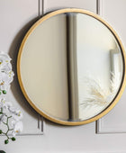 Antique Gold Round Mirror - The Farthing