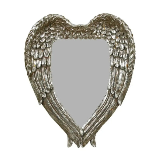 Antique Silver Angel Wings Mirror