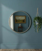 Antique Silver Round Wall Mirror