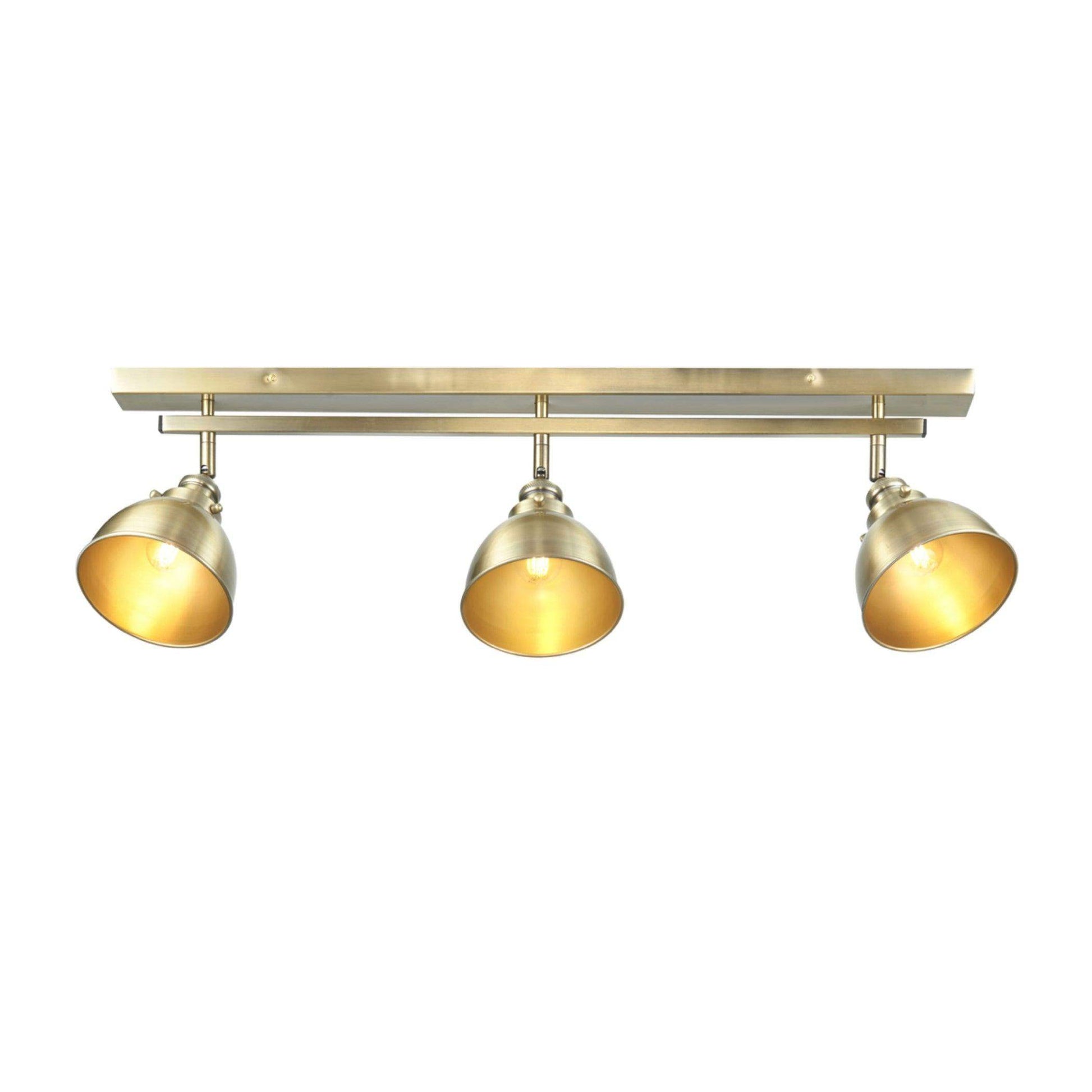 Antiqued Brass 3 Bar Ceiling Light - The Farthing