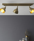 Antiqued Brass 3 Bar Ceiling Light - The Farthing