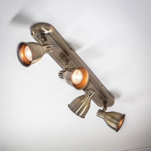 Antiqued Brass 4 Bar Ceiling Light 1