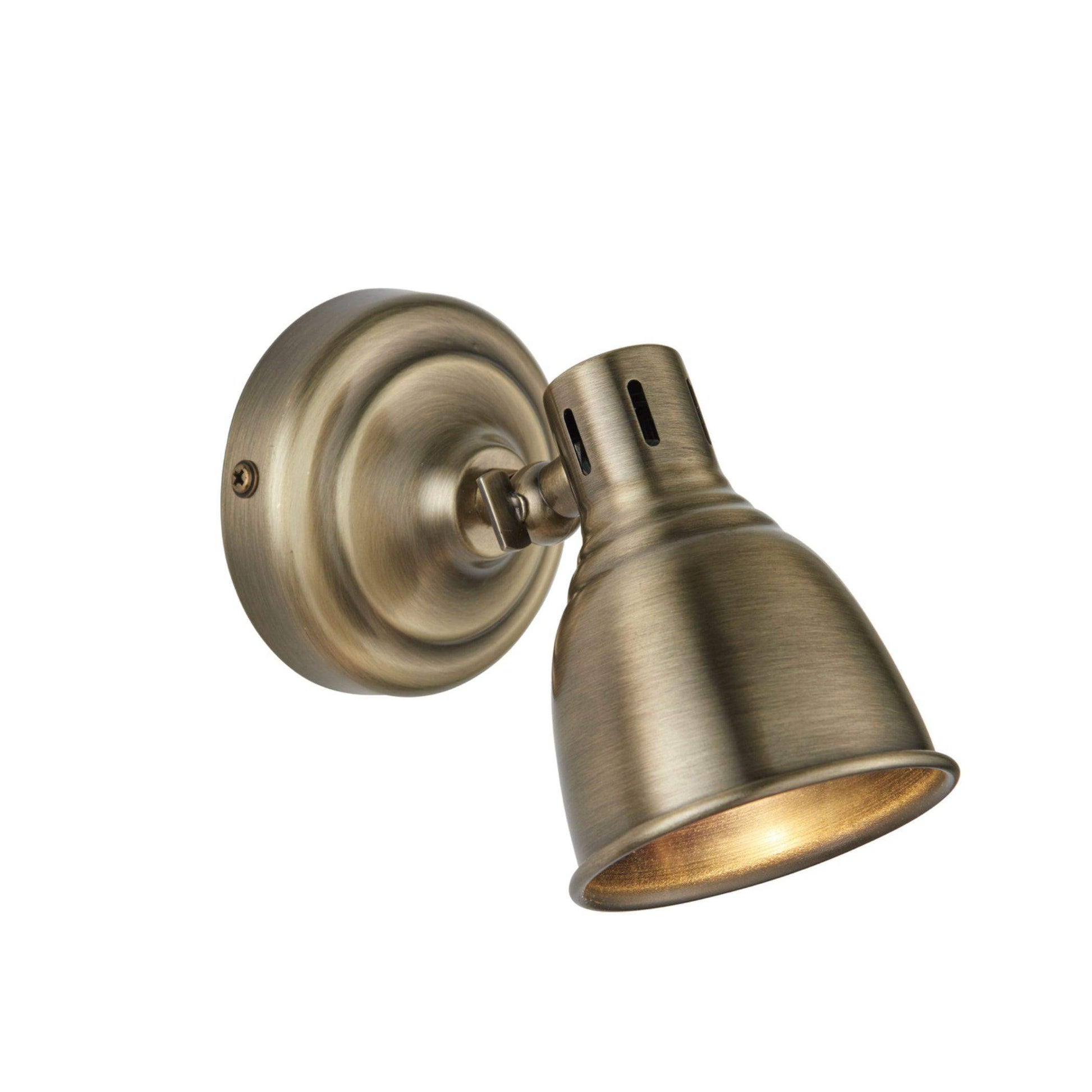 Antiqued Brass Wall Light - The Farthing