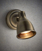 Antiqued Brass Wall Light - The Farthing