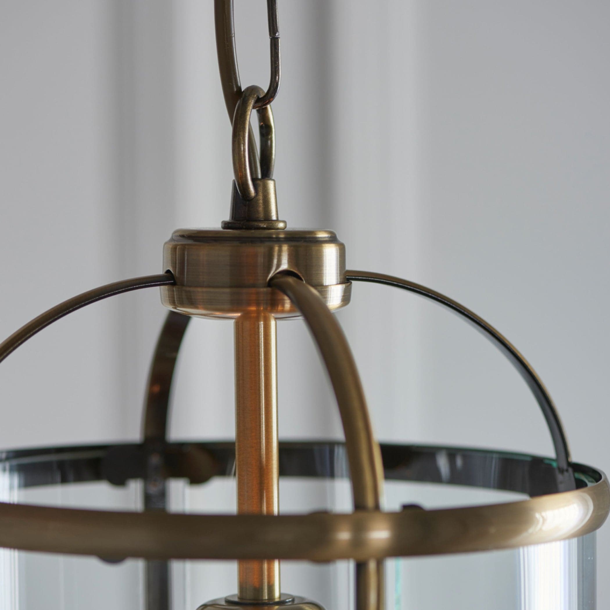 Antiqued Brass and Glass Portland Pendant Light 1
