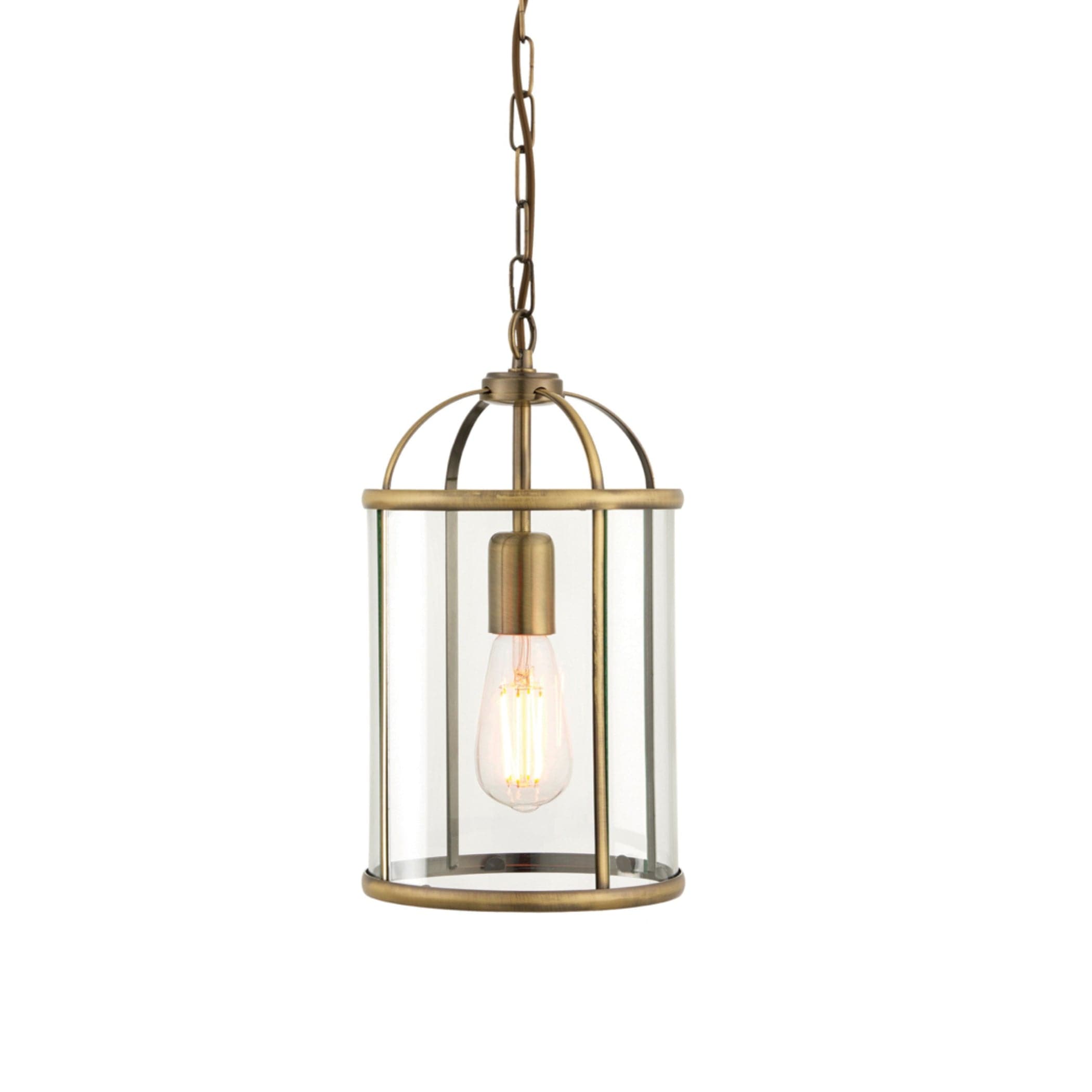 Antiqued Brass and Glass Portland Pendant Light 2