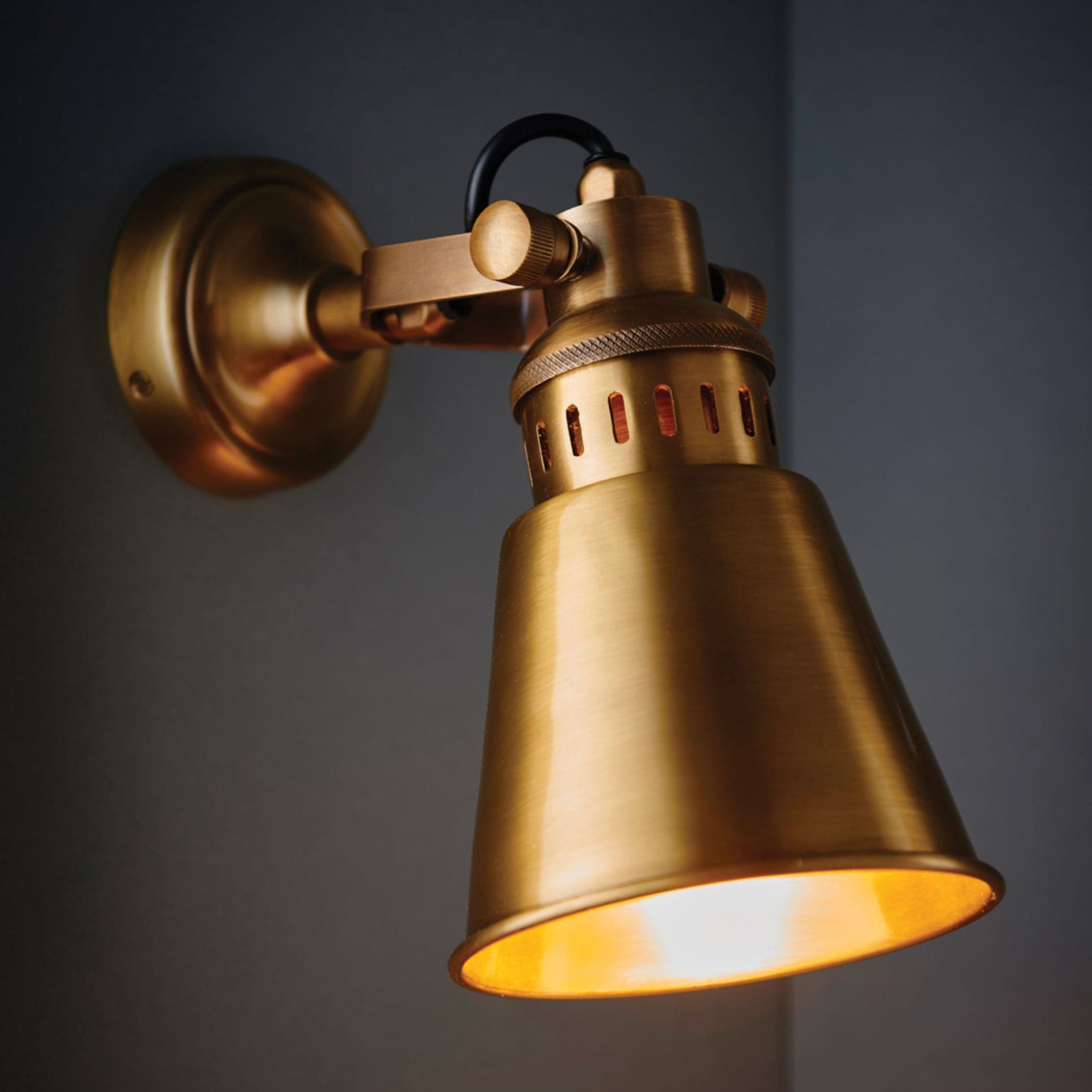 Antiqued Brass vintage style Wall Light