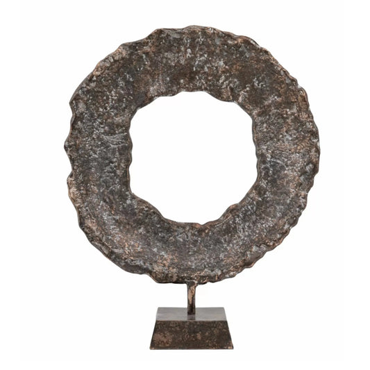 Antiqued Circle Sculpture Ornament 3