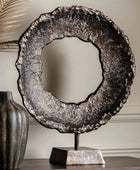 Antiqued Circle Sculpture Ornament 5